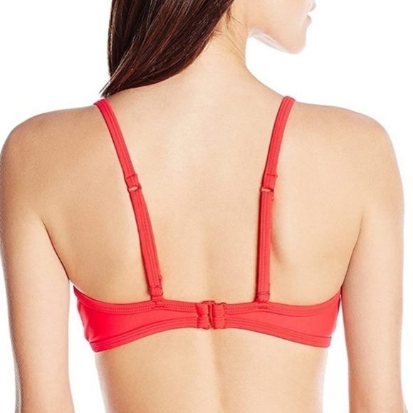 Adidas Cross Back Triangle bikini Top Neon Red & White 8 - Picture 2 of 15